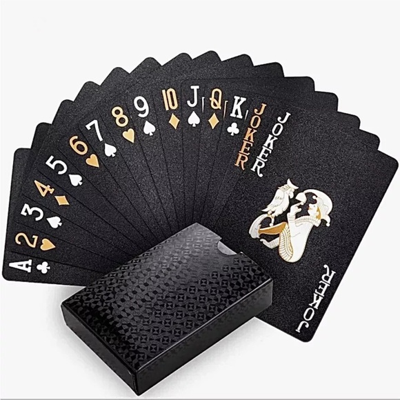 Diamond Waterproof Black Playing Cards Deck Of Cards HD Poker Card NIP - Picture 1 of 4